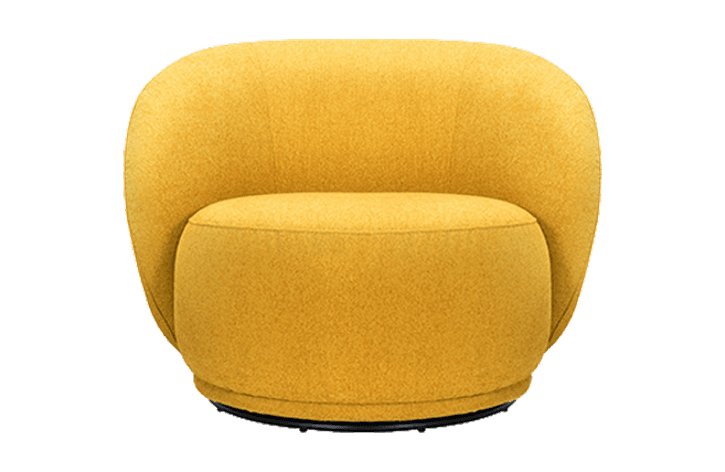 Moo 現代圓弧旋轉布料單椅