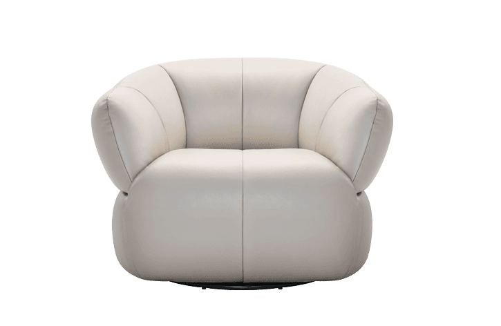 Moo 頂級全牛皮自動回位旋轉單椅