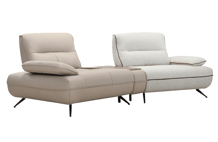 Multimans 異材質拼接功能沙發 (皮x布)